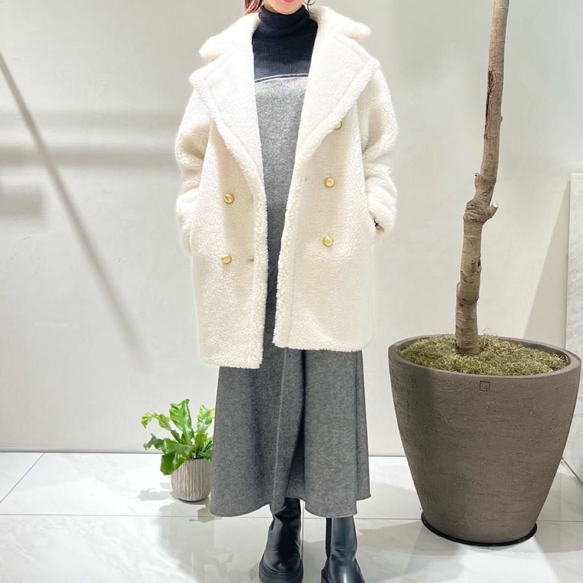 アルアバイル ルルウィルビー ウールMIXボアピーコート｜Yahoo!フリマ