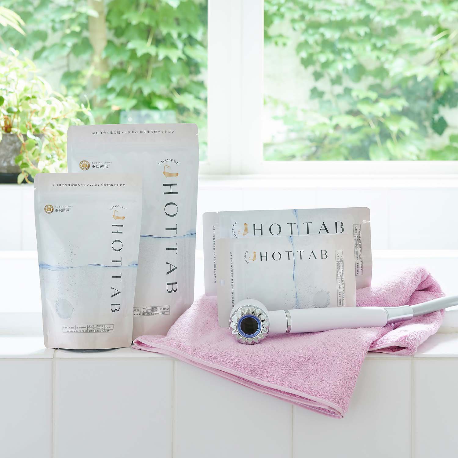 ホットタブ HOT TAB プレミアムシャワー シャワーヘッド ブルー 重炭酸